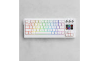 Mechanical Keyboard with Rotary Knobs Customizable Keyboard with Display Keys Compact for Streamers, Participants
