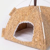 Plush-lined Cat Beds for Indoor Cats, Warm Cat Igloo Bed for Birds and Hamsters, Hanging or Floor-Standing Fabric Tent, 23x23x15cm, 1 Entrance