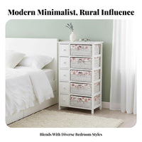 Tall Organizer with Baskets Space-Saving Design 5-Drawer Vertical Chest