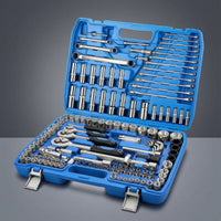 Organized Automotive Tool Set Compact Socket Set with Ratchet Portable Tools Metric for Car Owners, Mechanics, DIYers, Garage, Roadside Emergency, Workshop
