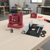 4 Pieces Router Lift with Insert Plate Precision Router Table Insert Plate Kit Adjustable Trimmer Machine Elevating Base for Woodworkers