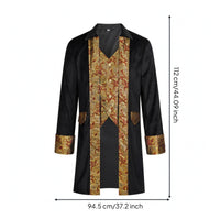 Court Coat with Brocade Panels Gold Trimmed Pirate Coat Costume Authentic Medieval Pirate Jacket for Actors