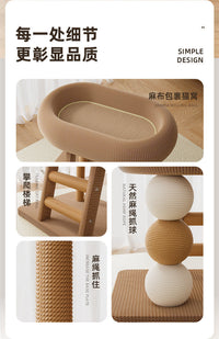 Sisal Cat Scratcher and Cat Bed Combo for Small Cats
