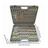 128 Pieces Hard Carrying Case Automotive Air-Conditioning Leak Detection Kit Molded Interior Air-Conditioning Repair Tool Kit Organized Compartments Latch Closures for Garage