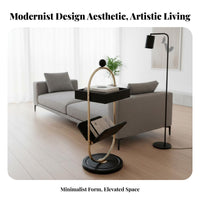 2-Tier Oval Stand Space-Saving Magazine Rack Table Multi-Functional for Bedroom