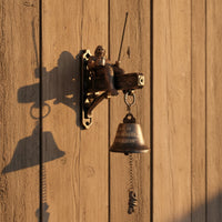 Mythical Being Wall Bell Rustic Decorative Bell with Bracket Novelty Decor for Cabin, Porch, Game Room