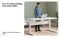 Adjustable child's Study Station Ergonomic Design Writing Table Tiltable Desktop Pull-Retractable Drawer for Children