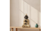 Seated Buddha Statue Zen Resin Buddha Figurine Minimalist for Desks