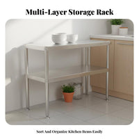 Stainless Steel Storage Rack Large Capacity Multi-Layer Kitchen Shelf Easy Assembly Metal Organizer Rack for Cooks, Adults, Garage, Office, Warehouse