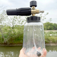 Car Wash Foam Sprayer for Professional Car Detailing, High Pressure Car Foam Lance with Transparent Bottle, Quick Release Aluminum Washing Tool