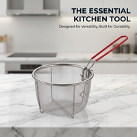 Steel Frying Basket Handle, Easy Clean Stainless Steel Fryer for Serving Fries, 304 Stainless Steel Frying Basket, Deep Frying Basket Rust Resistant