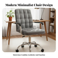 Ergonomic Computer Chair Highspine Support Upholstered Caster Chair Padded Comfort Plush Upholstery for Poker Players, Workplace
