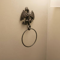 Cast Iron Dragon Towel Rack Vintage Aesthetic Gothic Wall Mounted Towel Hanger