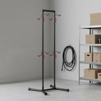Multi-Cycle Storage Rack Saving Freestanding Upright Bike Stand Rack Fully Adjustable for Apartment