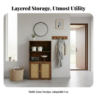 Configurable Open-Shelf Cabinet Multi-Functional Unrestrictedstanding Shelving Unit Minimalist Aesthetic Rounded Corners