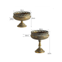 Pedestal Planter Openwork Boarder Antique Pedestal Planter Textured Surface Iron Flower Vase for Decorative Display, Floral Arrangements