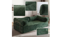 Corduroy Folding Sofa Bed Space-Saving Sofa Bed with Armrests Sleek Foldable Futon Couch Padded for Guests, Students, Small Apartments, Guest Rooms, Studios, Living Room
