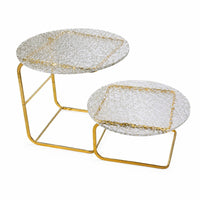 Cake Stand Textured Pastry Stand Transparent Serving Platter for Party Hosts, Weddings, Parties