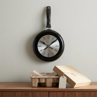 Frying Pan Timepiece Black Handle Pan Wall Timepiece 8-Inch