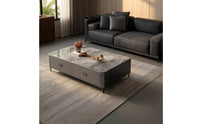 Modern Coffee Table with Drawers Minimalist Storage Coffee Table Glossy Furniture Contemporary for Living Room