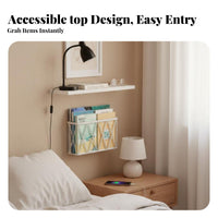 Adhesive Book Ledge Non-Drilling Option Floating Organizer Rack Space-Saving