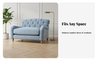 Space-Saving Design space-efficient Two-Seater Sofa hardwood Wood Frame Upholstered 2-Seater Settee Fully Assembled Small Couch Sturdy Construction for Apartment Dwellers, Young Adults, Students, Studio, Bedroom, Study