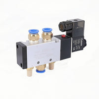 2-Position 5-Way Solenoid Valve 24V DC Pneumatic Solenoid Valve Aluminum Alloy Threaded for Technicians, Automation Systems