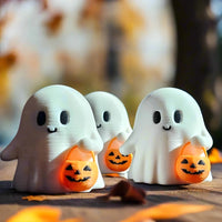 Halloween Ghost Pumpkin Lantern Resin Statue Ornament for Yard and Home