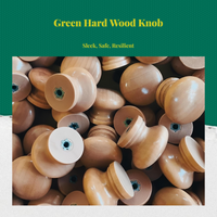 Wooden Cabinet Knob, Mushroom Shape Handle, Natural Wood