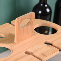 Bamboo Bottle and Glass Rack Finish Hanging Grape Rack Elegant Drink Storage