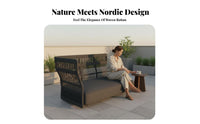 Waterproof 4-Piece Woven Sofa Set Weather-Resistant Outdoor Furniture Nordic Design Garden Furnishings Modern design for Guesthouse Owners, Homeowners, Entertainers, Terrace, Balcony, rearyard, pool deck