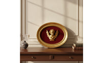 Oval Frame with Cherub Gold Toned Decor Decorative for Tabletop