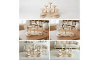 Tabletop Figurine Stand Tiered Wooden Display Rack Multifunctional Multi-Tier Display Shelf for Collectors, Desk Organization