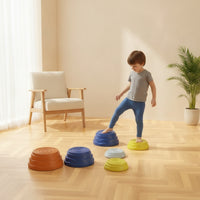 5 Pieces Balance Stepping Stones Colorful Stepping Stones with Anti-Slip Pads Sensory Toy Low-Height Play Set Stackable