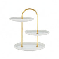 Tier Stand with Handle Ceramic Cake Stand Set Round for Birthday Parties
