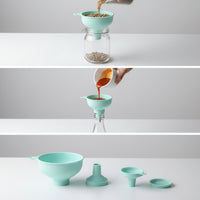 Detachable Funnel with Attachments Long-Handled Plastic Funnel Set Easy to Clean Food Grade for Bottle Filling, Canning