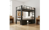 Steel Bunk Bed Double-Layer Bunk Bed with Ladder Heavy Duty Furniture for Students, Dormitory, Shared Rooms