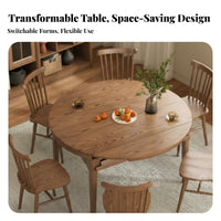 Expandableable Round Table Expandable Design Home Furniture Space-Saving Built-in Lazy Susan for Adults, Dining Room