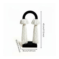 Tassel Hoop Decor Minimalist Abstract Tabletop Decor Linen Freestanding Display Ornament for Entryway
