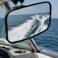 Square Marine Mirror 360-Degree Mirror Degree Adjustable Center Rearview Mirrors Quick Release Knob for Yacht