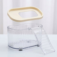 Transparent Hamster Bath and Hamster Sand Bath, Large Hamster Dig Box with Long Ladder and Splash Guard, Digging House for Guinea Pigs