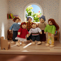Sturdy Wood Construction Wooden Dollhouse Furniture Polished Edges Wooden Dollhouse Furniture Set Paint Miniature Room Playset Educational for Children, Preschoolers, Toddlers, Playroom, Nursery