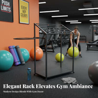 Exercise Mat and Ball Rack Space Saving Multi-Layer Exercise Storage Stand Large Capacity Home Gym Equipment Organizer