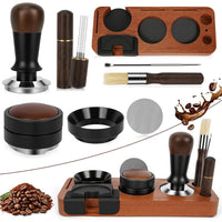 Walnut Wood Coffee Tamper with Constant Force and Storage Base (51mm)