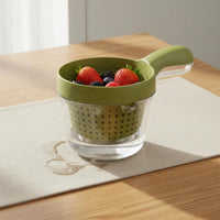 Fruit Washing Basket Fast Draining Fruit and Vegetable Washing Bowl Food Grade Double Layer Drain Basin