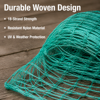 Poultry Netting 50m, Backyard Chicken Netting with 3cm Mesh, Flexible 18-Strand Green Netting with Fasteners for Hobby Farms