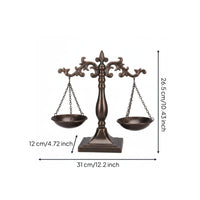 2 Pieces Decorative Balance Scale Sturdy Iron Ornate Justice Scale Metal Craft