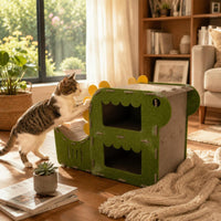 Feline Bed Scratcher Combo Wear Resistant Pet Furniture Sleeping Nook