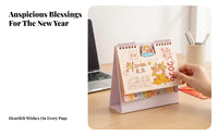 Cartoon Desk Calendar, Mini Creative, Horse Year, Office Desktop Decor