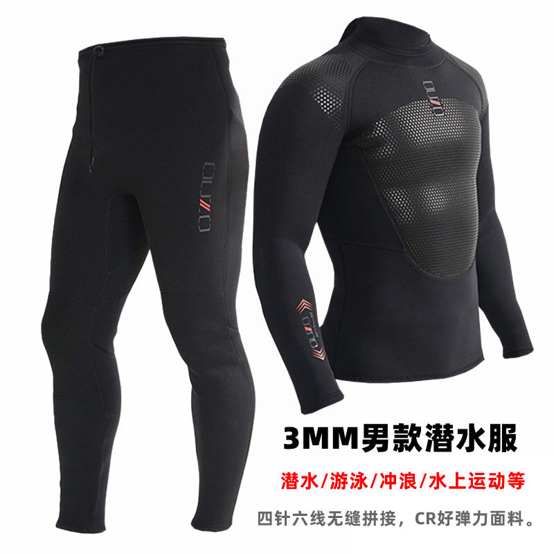 3mm潜水服男女分体速干冲浪服防寒保暖加厚弹力连体冬情侣游泳衣
